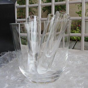 MOVADO DIAL CRYSTAL SHOT GLASS BAR SET  NEW $2,000